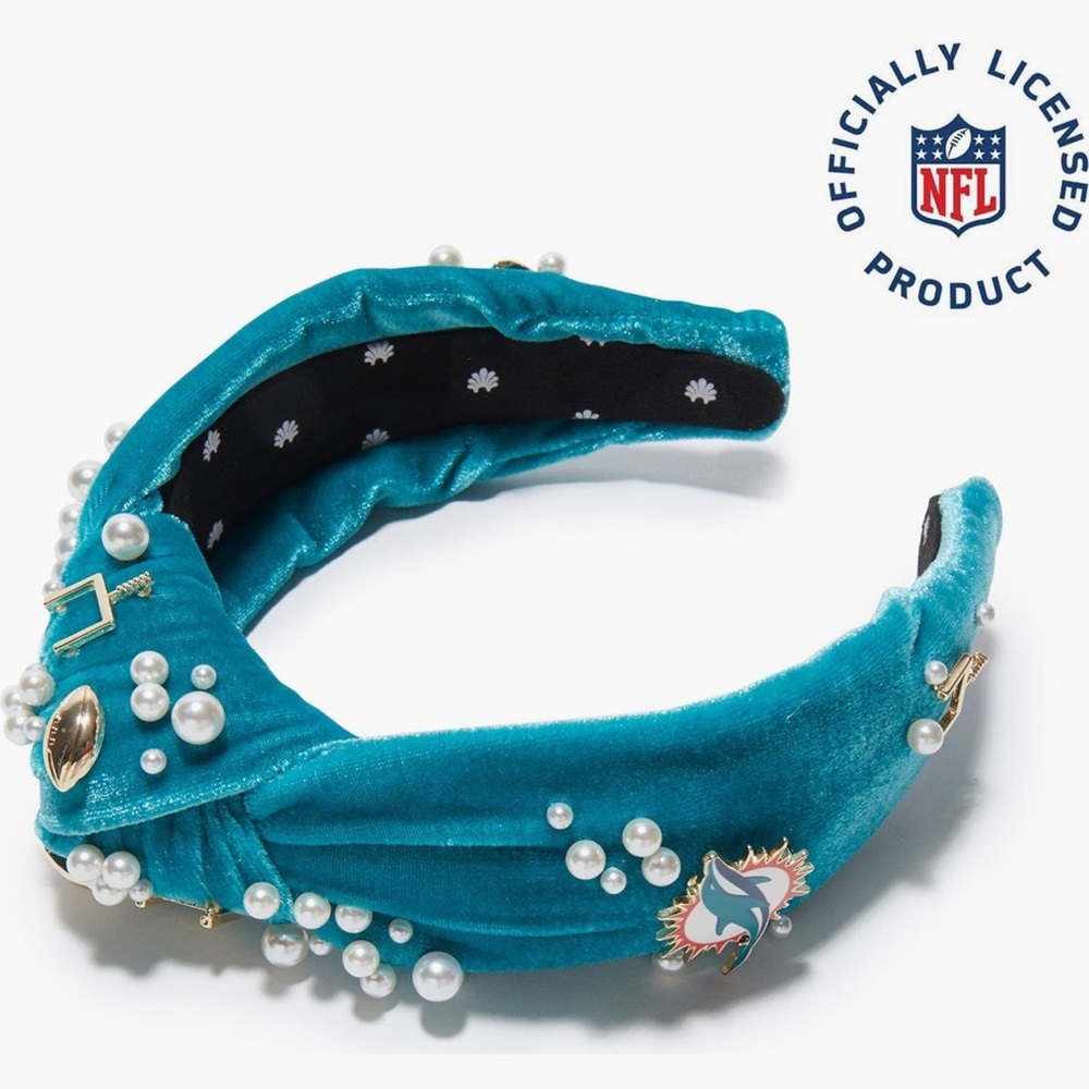 Lele Sadoughi Turquoise Pearl Miami Dolphins Headband - Picture 3 of 3